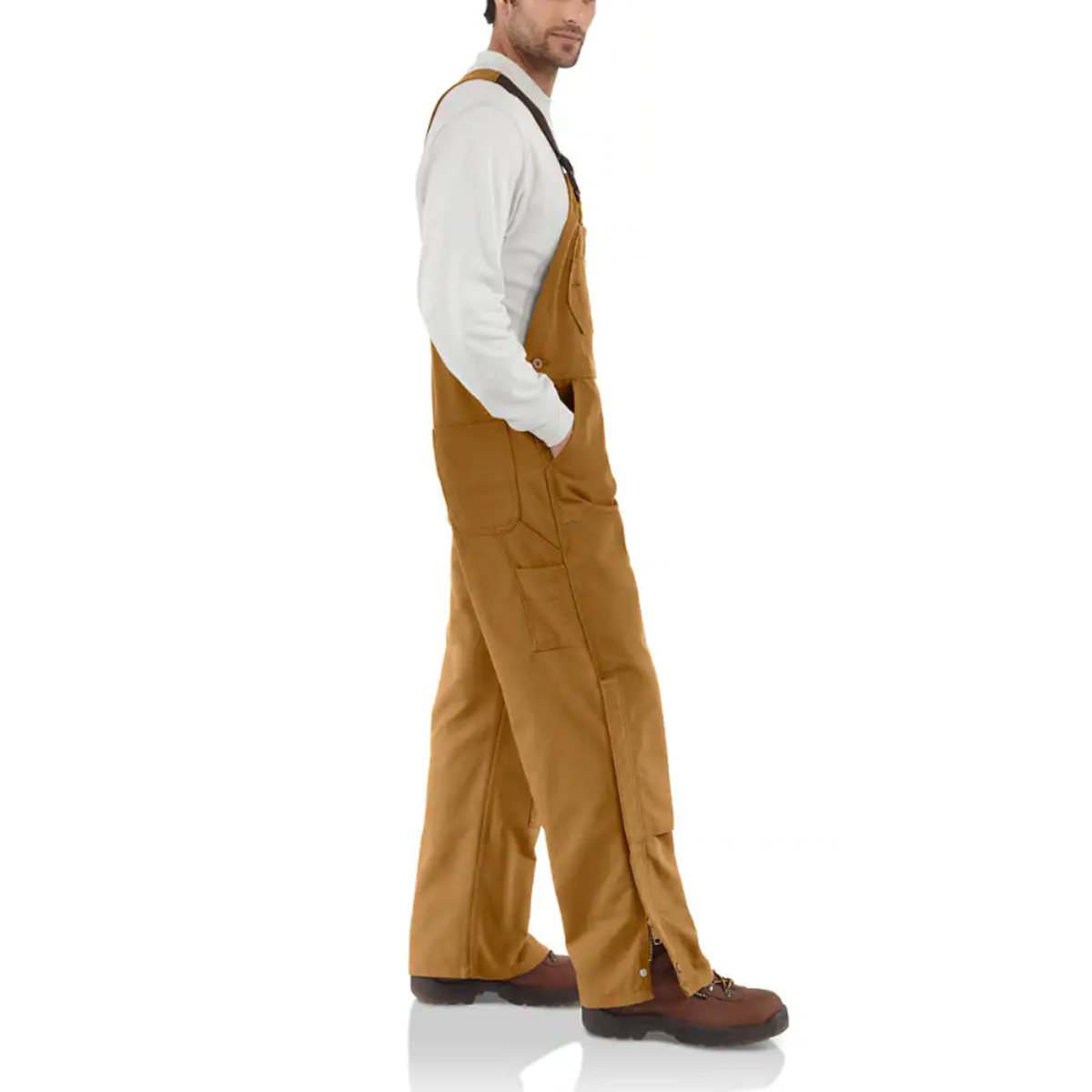 Carhartt Unlined FR Duck Bib Overall in Carhartt Brown